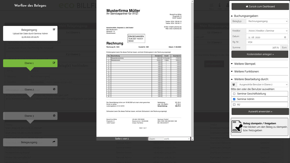 Elektronische Rechnungsprüfung und Freigabe mit Eco Billflow
